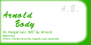 arnold body business card